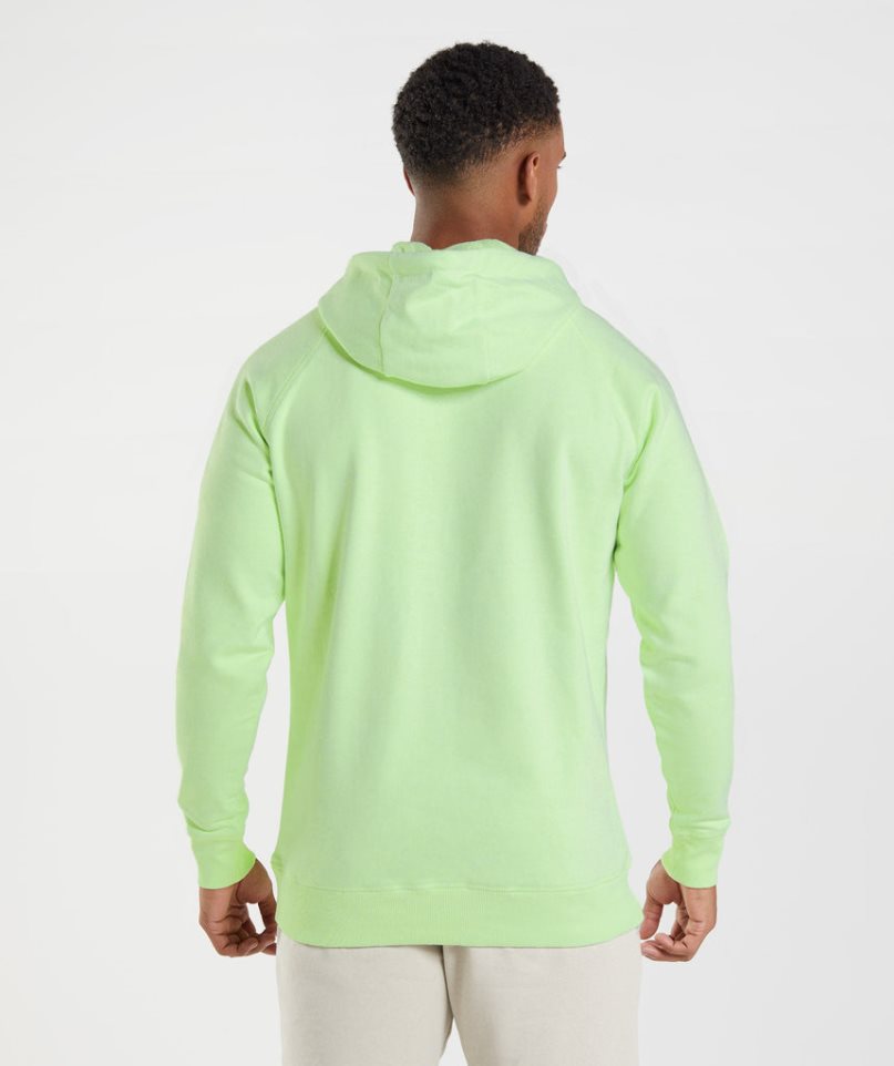 Men's Gymshark Crest Hoodie Light Green | NZ 0SNTPK